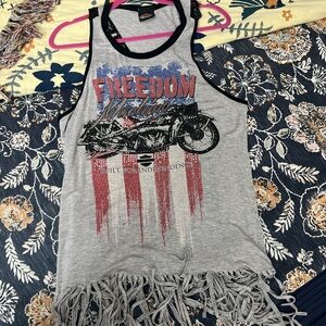 Harley-Davidson Gray and Black Tank Top